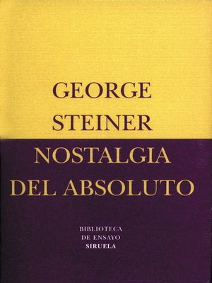 cover image of Nostalgia del absoluto